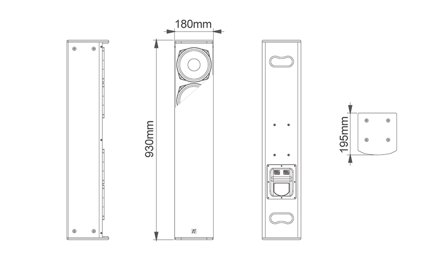 L7 4×6.5寸二分頻音箱尺寸圖 L7 4×6.5寸二分頻音箱尺寸圖